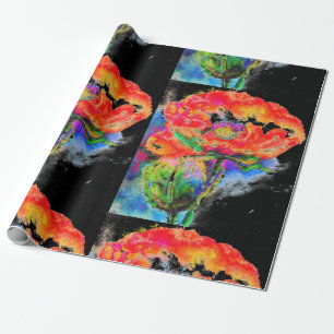 Elegantes abstraktes Blumengemälde Geschenkpapier