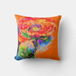 Elegantes abstraktes Blumengemälde Kissen