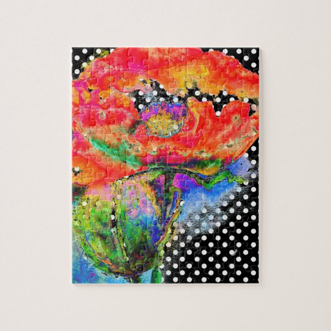 Elegantes abstraktes Blumengemälde Puzzle (Vertikal)