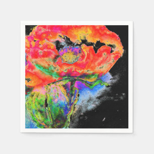 Elegantes abstraktes Blumengemälde Serviette