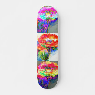Elegantes abstraktes Blumengemälde Skateboard