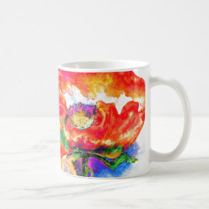 Elegantes abstraktes Blumengemälde Tasse
