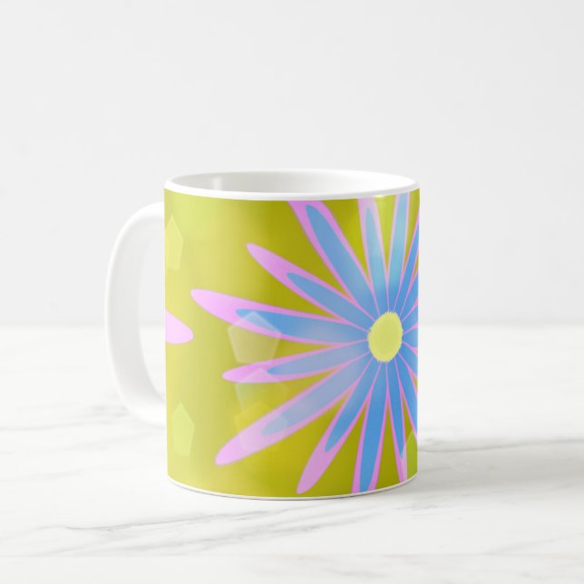 Elegantes Abstraktes Blumenmuseum Kaffeetasse (Vorderseite Links)