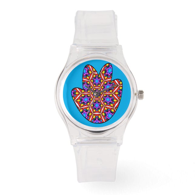 Elegantes Abstraktes Blumenmuster Armbanduhr (Vorderseite)
