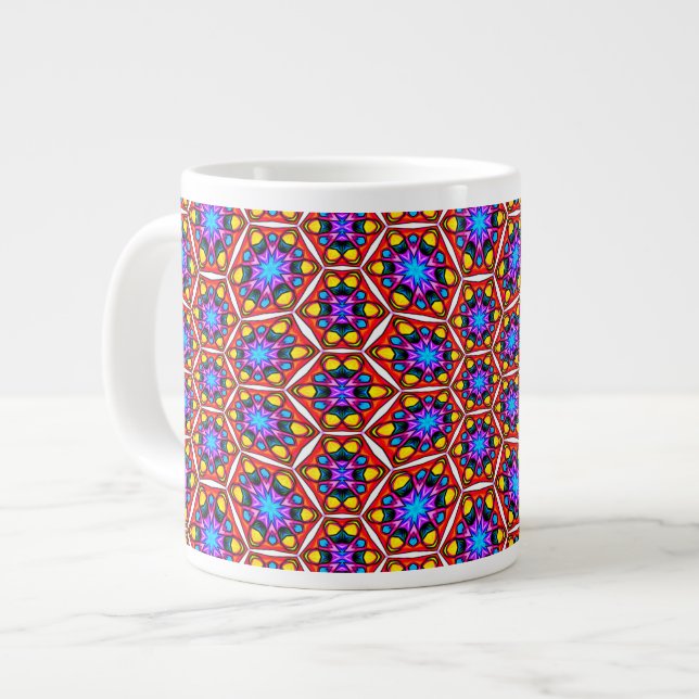 Elegantes Abstraktes Blumenmuster Jumbo-Tasse (Vorderseite Links)