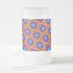 Elegantes Abstraktes Blumenmuster Mattglas Bierglas