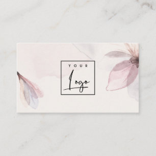 Elegantes Abstraktes Blush-Wasserfarben-Logo Visitenkarte