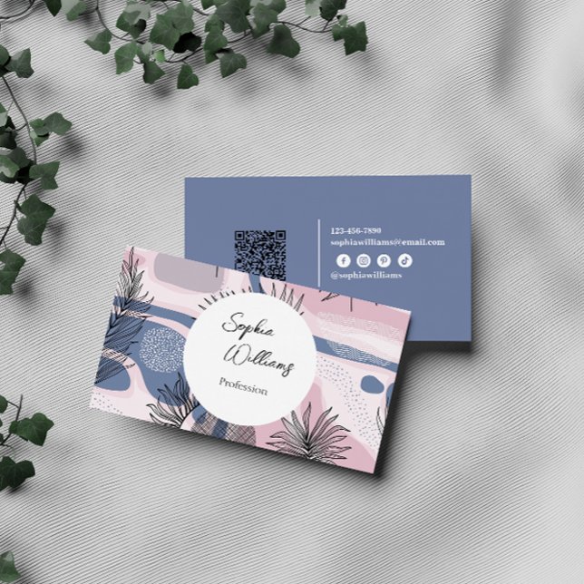 Elegantes abstraktes Design mit QR-Code Visitenkarte (Von Creator hochgeladen)