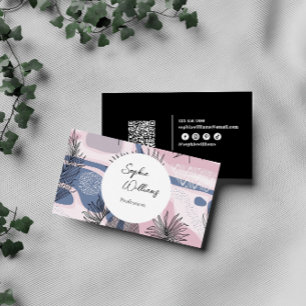 Elegantes abstraktes Design mit QR-Code Visitenkarte