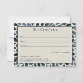 Elegantes Abstraktes Geschenkzertifikat "Navy Blue