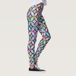 Elegantes Abstraktes, gestanztes Glasmuster Leggings