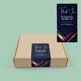 Elegantes Abstraktes Gold Blue Dankeschön Box Labe