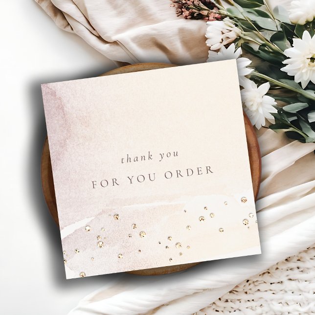 Elegantes Abstraktes Gold Lila Logo Vielen Dank fü Quadratische Visitenkarte (Von Creator hochgeladen)