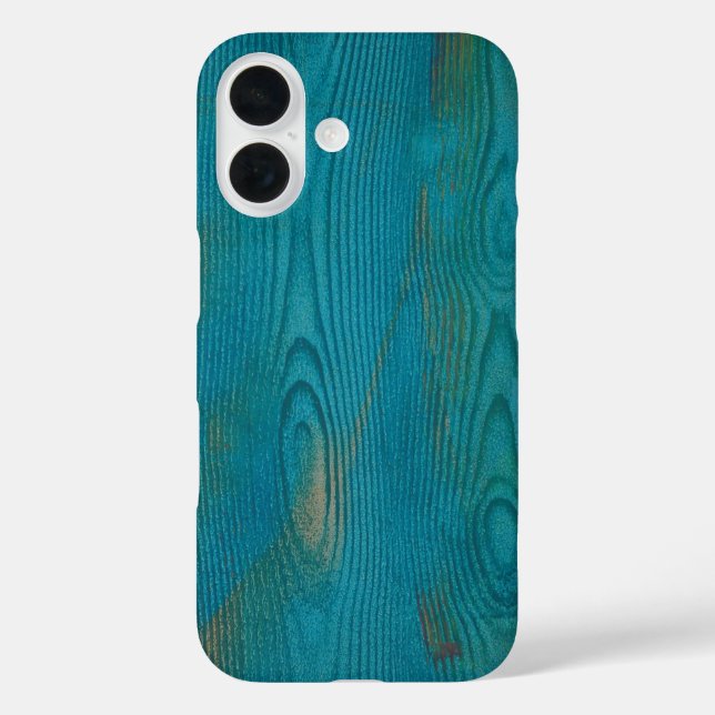Elegantes Abstraktes Holzkorn Textur Aquamarin bla Case-Mate iPhone Hülle (Rückseite)