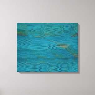 Elegantes Abstraktes Holzkorn Textur Aquamarin bla Leinwanddruck