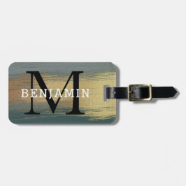 Elegantes Abstraktes Monogramm aus Gold und Grau Gepäckanhänger