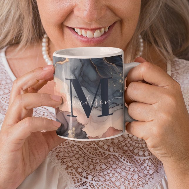 Elegantes Abstraktes Monogramm aus Marmormor Kaffeetasse (Von Creator hochgeladen)