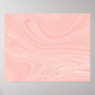 Elegantes Abstraktes Orange-Flüssig-Marmor-Artwork Poster