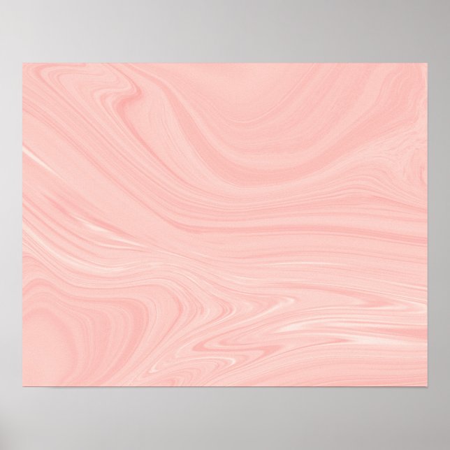 Elegantes Abstraktes Orange Liquid Marble Artwork  Poster (Vorne)