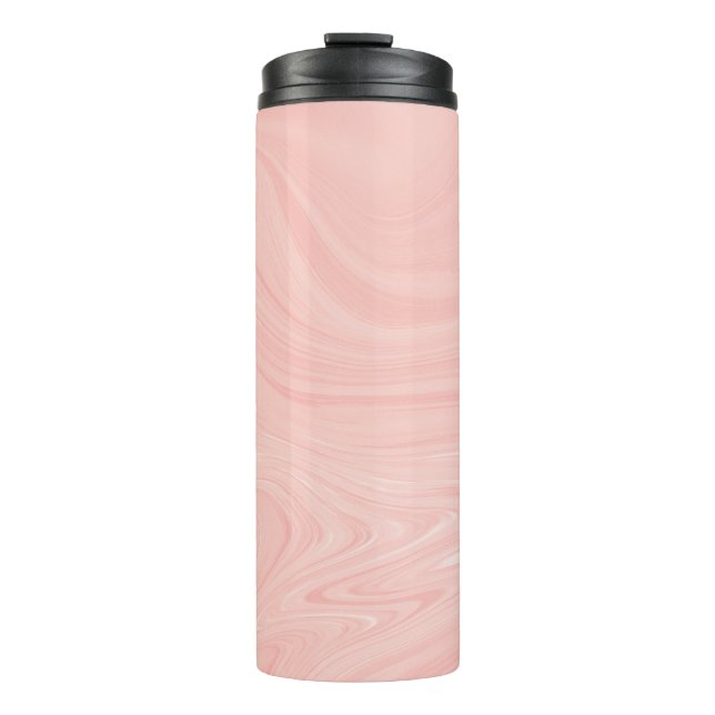 Elegantes Abstraktes Orange Liquid Marble Artwork  Thermosbecher (Vorderseite)