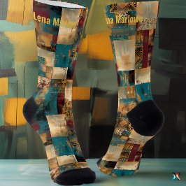 Elegantes Abstraktes Patchwork - Custom Artistic Socken