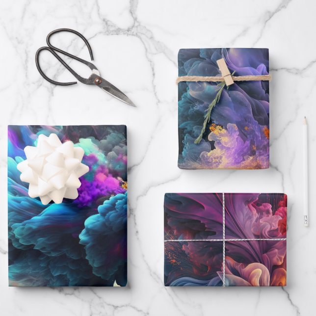 Elegantes Abstraktes Rauchergeschenk Geschenkpapier Set (Vorderseite)