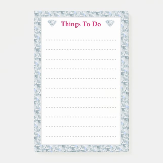 Elegantes, abstraktes Rautenmuster Post-it Klebezettel (Vorderseite)