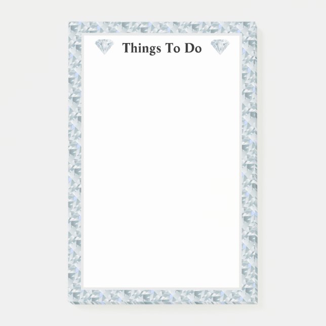 Elegantes, abstraktes Rautenmuster Post-it Klebezettel (Vorderseite)