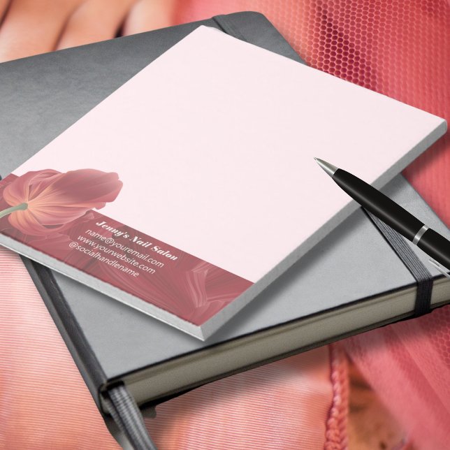 Elegantes Abstraktes Red Tulip Muster Notizblock (Von Creator hochgeladen)