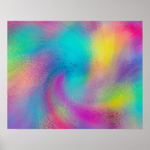 Elegantes Abstraktes Regenbogen-Glitzer Poster