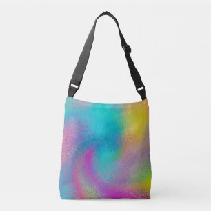 Elegantes Abstraktes Regenbogen-Glitzer Tragetaschen Mit Langen Trägern