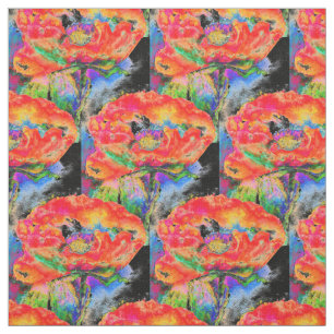 Elegantes abstraktes Rot-Blütenschwarz Stoff