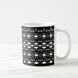 Elegantes Abstraktes Schwarz-Weiß-Muster Kaffeetasse