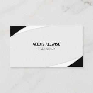 Elegantes Abstraktes Silver Gray Black & White Visitenkarte