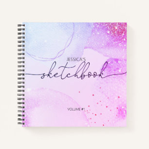 Elegantes abstraktes Sketchbook Rosa lila Ihren Na Notizbuch