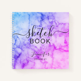 Elegantes Abstraktes Sketchbook Skriptmarble Notizbuch
