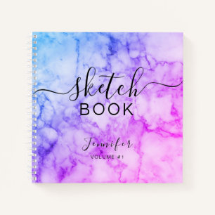 Elegantes Abstraktes Sketchbook Skriptmarble Notizbuch