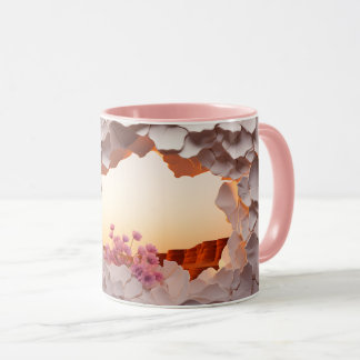 Elegantes, Abstraktes Wall-Break-Design mit blühen Tasse
