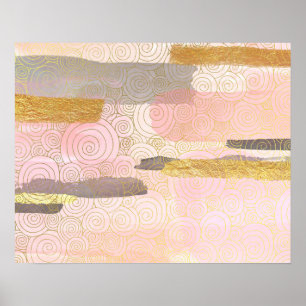 Elegantes Abstraktes Waves Artwork im japanischen Poster