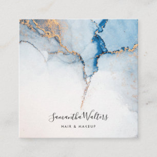 Elegantes Abstraktes zeitgenössisches Blue Agate Quadratische Visitenkarte