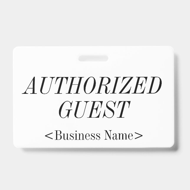 Elegantes Abzeichen "AUTHORIZED GUEST" Ausweis (Vorderseite)