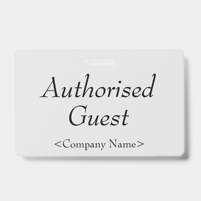 Elegantes Abzeichen "Authorized Guest" Ausweis (Vorderseite)