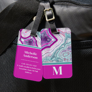 Elegantes Achat-Anfangsmonogramm Gepäckanhänger
