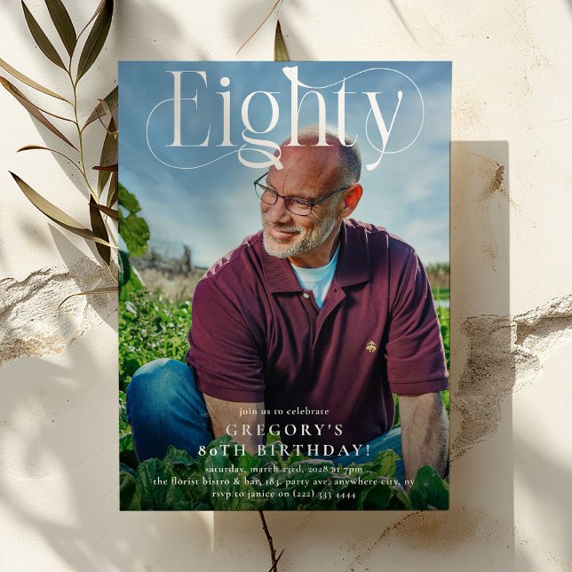 Elegantes ACHTGHTY Foto 30. Geburtstag Party Einladung (Von Creator hochgeladen)