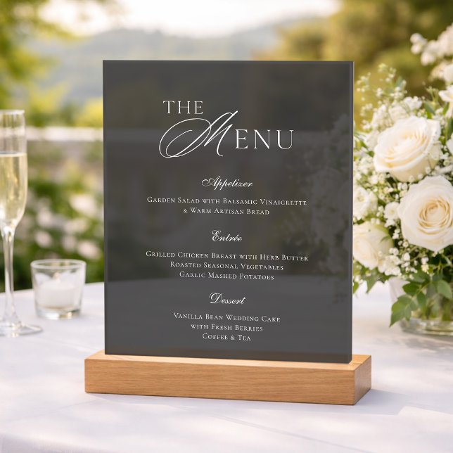 Elegantes Acryl Hochzeitsmenü Acrylschild (Von Creator hochgeladen)