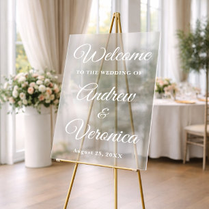 Elegantes Acryl-Willkommensschild für die Hochzeit Acrylschild