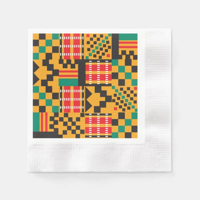 Elegantes African Kente Design Paper Napkins Serviette (Vorderseite)