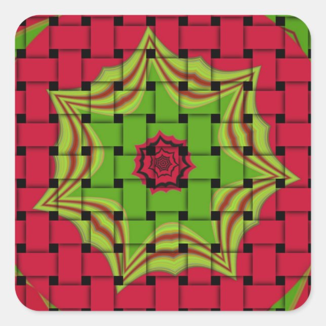 Elegantes afrikanisches liebliches Vektor-Druckmus Quadratischer Aufkleber (Vorderseite)