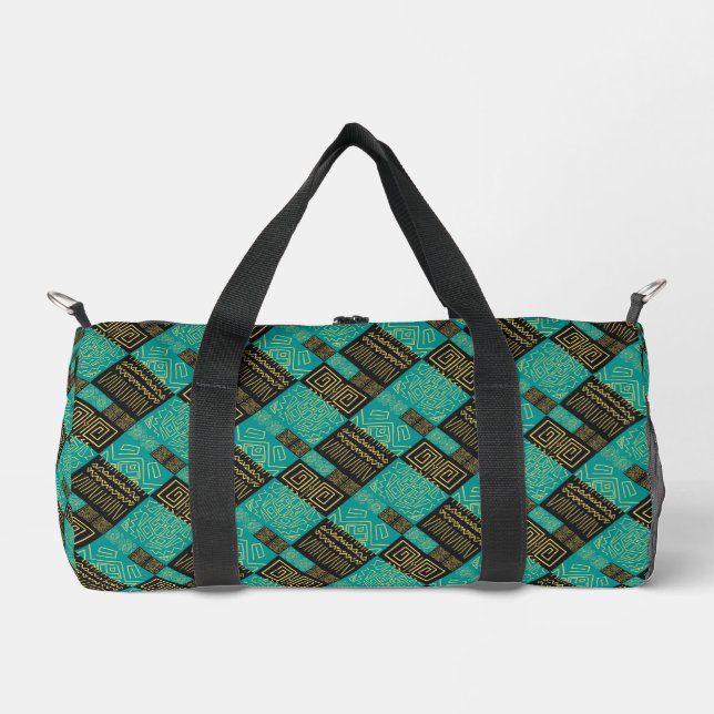 Elegantes Afrikanisches Tribal Geometrisches Muste Duffle Bag (Vorderseite)