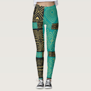 Elegantes Afrikanisches Tribal Geometrisches Muste Leggings